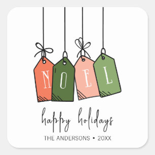 Modern Noel Prettige feestdagen Vierkante Sticker