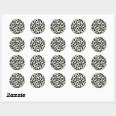 Modern Noir Geometric & Gold Splatter Ronde Sticker (Vel)