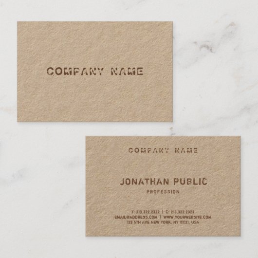 Modern Noodlijdend Tekstbedrijf Elegante Sjabloon Visitekaartje (Voorkant / Achterkant)