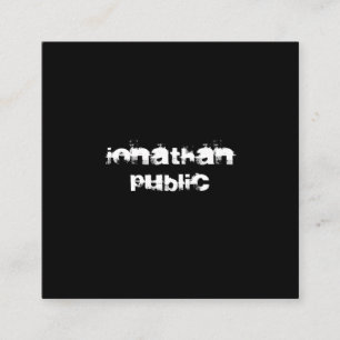 Modern Noodlijdende Tekst Zwart Wit Sjabloon B&W Vierkante Visitekaartje