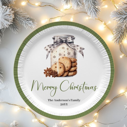 Modern Nordic Christmas Custom Name Dinner Plates Papieren Bordje