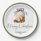 Modern Nordic Christmas Custom Name Dinner Plates Papieren Bordje (Voorkant)