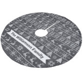 Modern Nordic Knit Ugly Sweater Chalkboard Name Fleece Kerstboom Rok (Gekanteld)