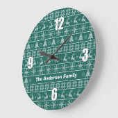 Modern Nordic Knit Ugly Sweater Green White Name Grote Klok (Hoek)