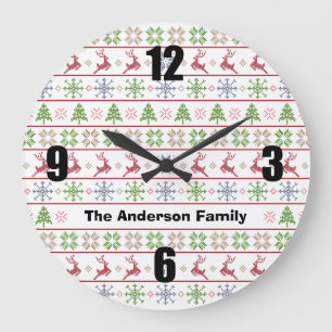 Modern Nordic Knit Ugly Sweater Red Green Name Grote Klok