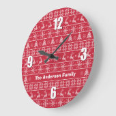 Modern Nordic Knit Ugly Sweater Red White Grote Klok (Hoek)