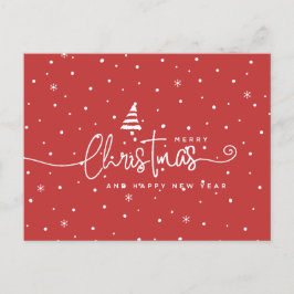 Modern Nordic-stijl rood en wit Feestdagenkaart