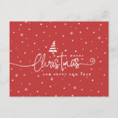 Modern Nordic-stijl rood en wit Feestdagenkaart (Voorkant)