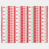 Modern Nordic Winter Feestdagen Pattern Fleece Deken (Voorkant (Horizontaal))