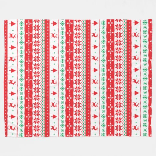 Modern Nordic Winter Feestdagen Pattern Fleece Deken (Voorkant (Horizontaal))