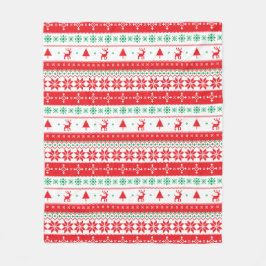 Modern Nordic Winter Feestdagen Pattern Fleece Deken