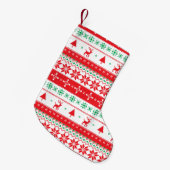 Modern Nordic Winter Feestdagen Pattern Kleine Kerstsok (Voorkant (Hangend))