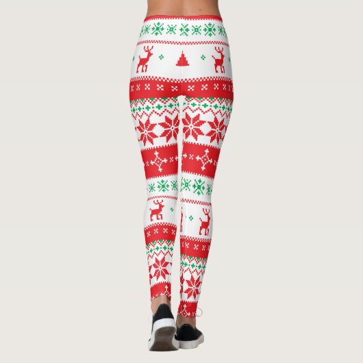 Modern Nordic Winter Feestdagen Pattern Leggings (Achterkant)