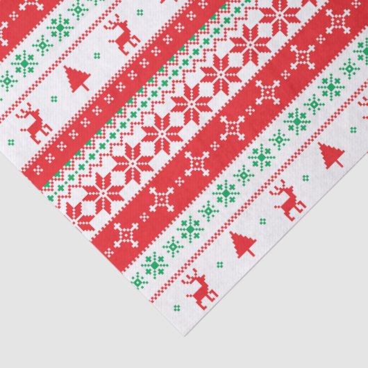 Modern Nordic Winter Feestdagen Pattern Tissuepapier (Detail)