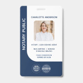 Modern Notaris Openbaar Ondertekeningsagent Blauwe Badge (Voorzijde)