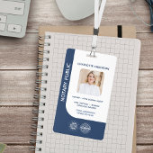 Modern Notaris Openbaar Ondertekeningsagent Blauwe Badge