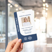 Modern Notaris Openbaar Ondertekeningsagent Blauwe Badge