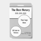 Modern Notaris Openbare ID-badge met QR Badge (Achterkant)