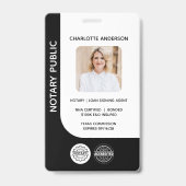 Modern Notaris Openbare Ondertekenende Agent Zwart Badge (Voorzijde)