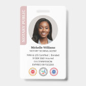 Modern Notaris Openbare Ondertekeningsagent Foto I Badge (Voorzijde)