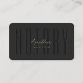 Modern Notary Signing Agent Black Script Monogram Visitekaartje (Voorkant)