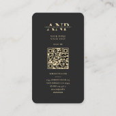 Modern Notary Signing Agent Black Script Monogram Visitekaartje (Achterkant)