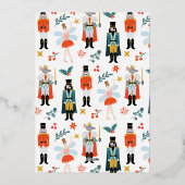 Modern Notenkraker Kerst Baby shower Minimalist Folie Uitnodiging (Achterkant)