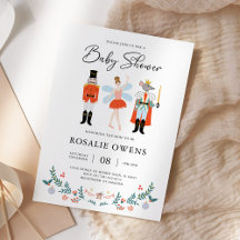 Modern Notenkraker Kerst Baby shower Minimalist