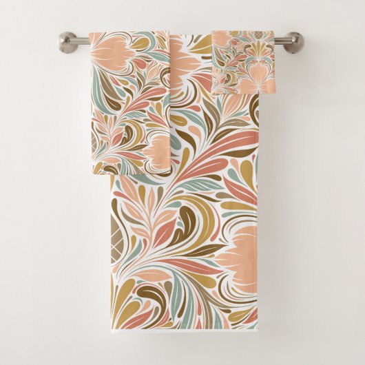 Modern Nouveau Boho Patroon Bad Handdoek (Insitu)