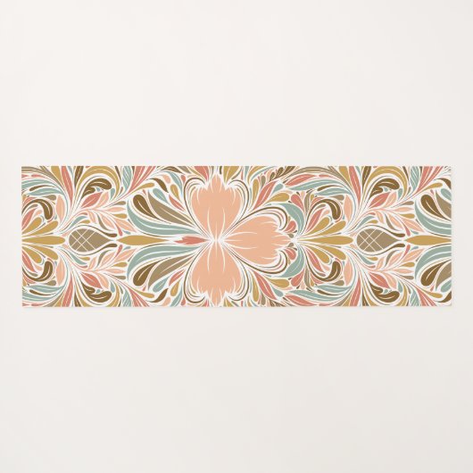 Modern Nouveau Boho Pattern Yogamat (Achterkant (horizontaal))