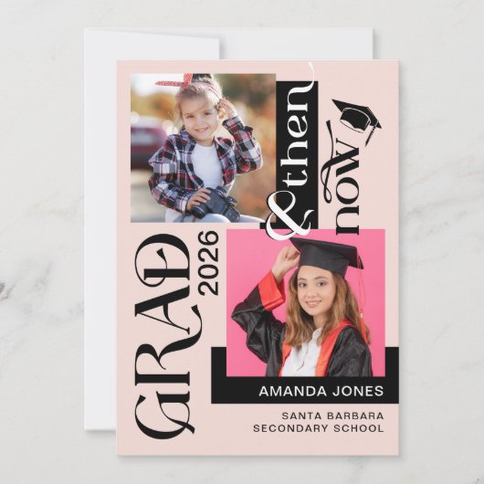 Modern Nu & Dan Afstuderen 2 Foto Aankondiging (Voorkant)