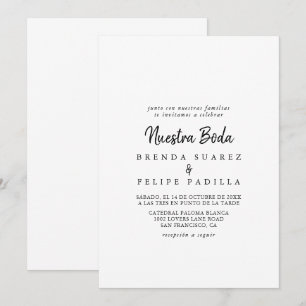 Modern Nuestra Boda Wedding Kaart