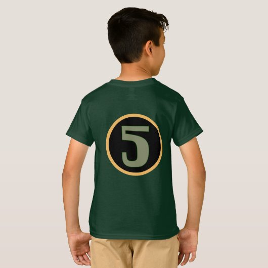 Modern nummer 5 T-shirt (Achterkant volledig)
