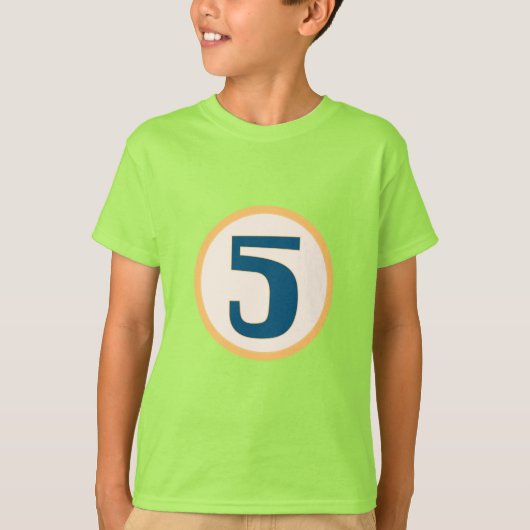 Modern nummer 5 T-shirt (Voorkant)