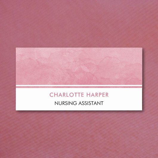 Modern Nurse Elegant Waterverf Wash Blush Roze Naamplaatje