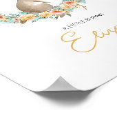 Modern Nursery Baby Name Rabbit Woodland Wall Art Poster (Hoek)