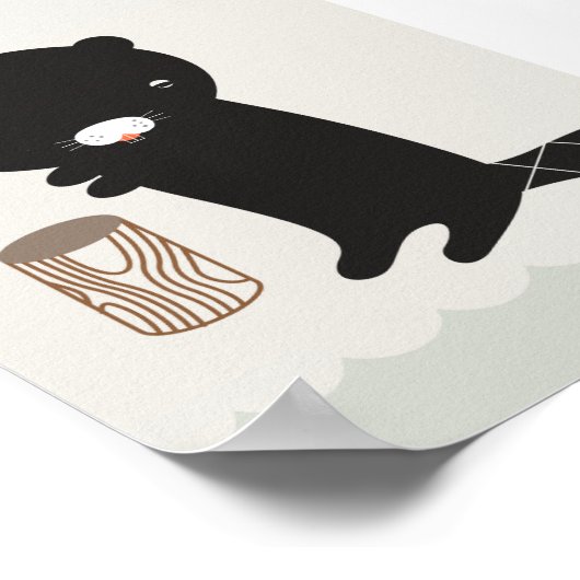 Modern Nursery Beaver Poster - 11 x 8,5 inch (Hoek)