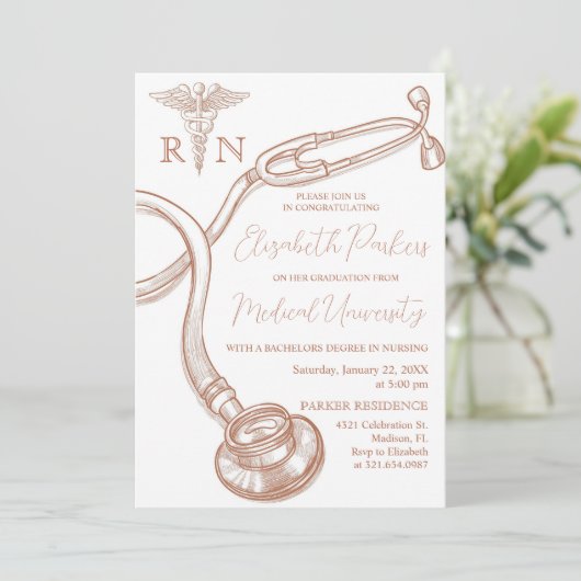 Modern Nursing School afstudeerfeest Kaart (Staand voorkant)