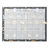 Modern NYC Patroon Donkergrijs Maandelijks Planner Notitieblok (Voorkant)