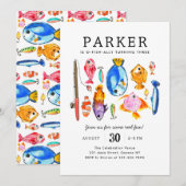 Modern O-Fish-al Reel Fun Fish Viste Verjaardag Kaart (Voorkant / Achterkant)