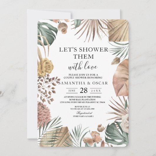 Modern Oasis Waterverf Flowers & Leaves Lijst Kaart (Voorkant)