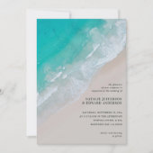 Modern oceaanstrandscript zand elegant tropisch (Voorkant)