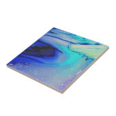 Modern oceaanwater blauw nautisch Abstract Tegeltje (Zijkant)