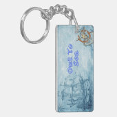 Modern oceaanweer sleutelhanger (Voorkant Links)