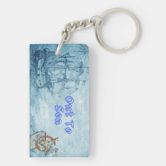 Modern oceaanweer sleutelhanger (achterkant)
