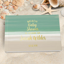 Modern Ocean Beach Baby shower Dank u bericht