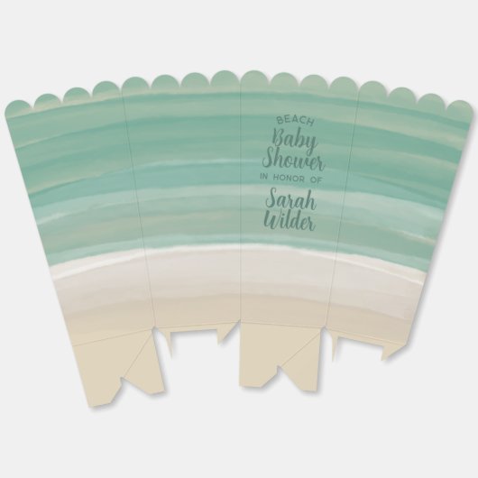Modern Ocean Beach Baby shower Favor Boxes Bedankdoosjes (Ongevouwen)