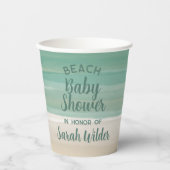 Modern Ocean Beach Baby shower papieren bekers (Voorkant)
