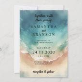 Modern Ocean Beach Blue Waterverf Elegant Kaart (Voorkant)