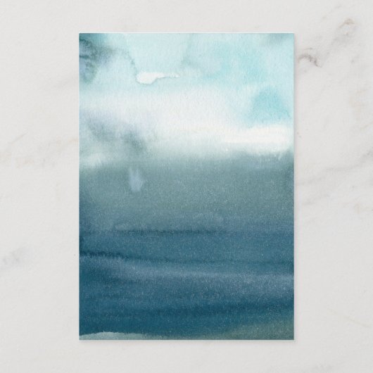 Modern Ocean Beach Blue Wedding Reception Informatiekaartje (Achterkant)